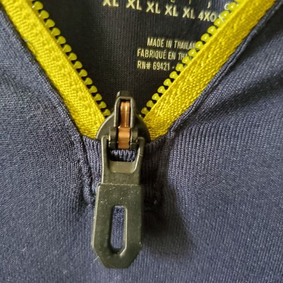 Reebock Playdry 1/4 Zip XL Mens Pullover Blue With Lime Green Accents - Picture 5 of 13